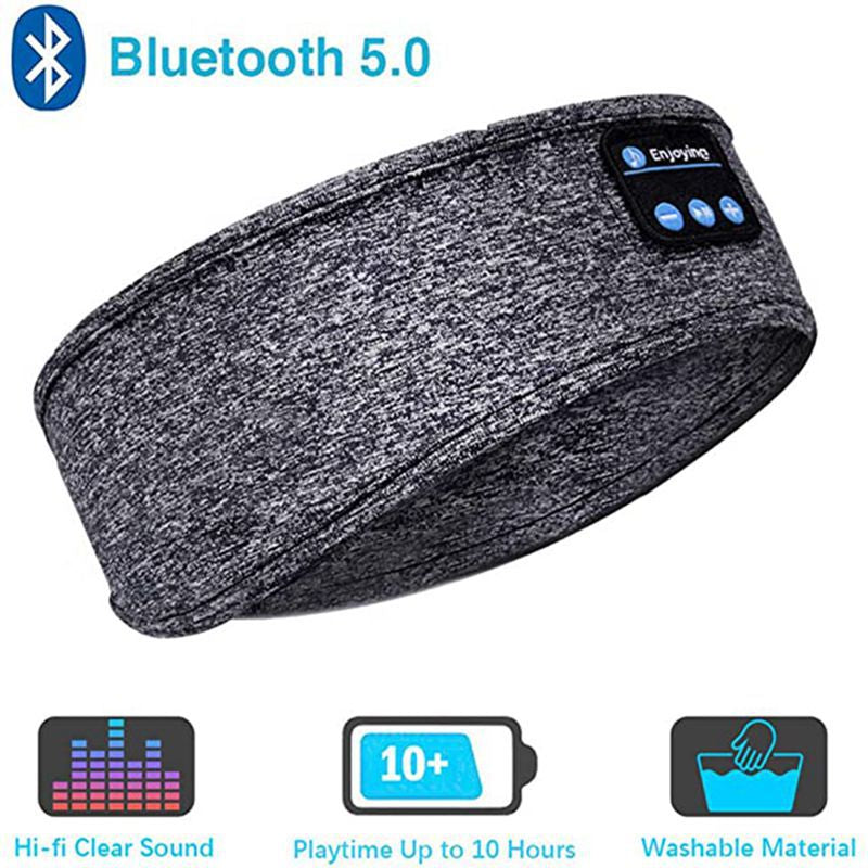 Wireless Bluetooth Sleeping Headphones Headband Thin Soft Elastic Comfortable Music Ear Phones Eye Mask for Side Sleeper Sports