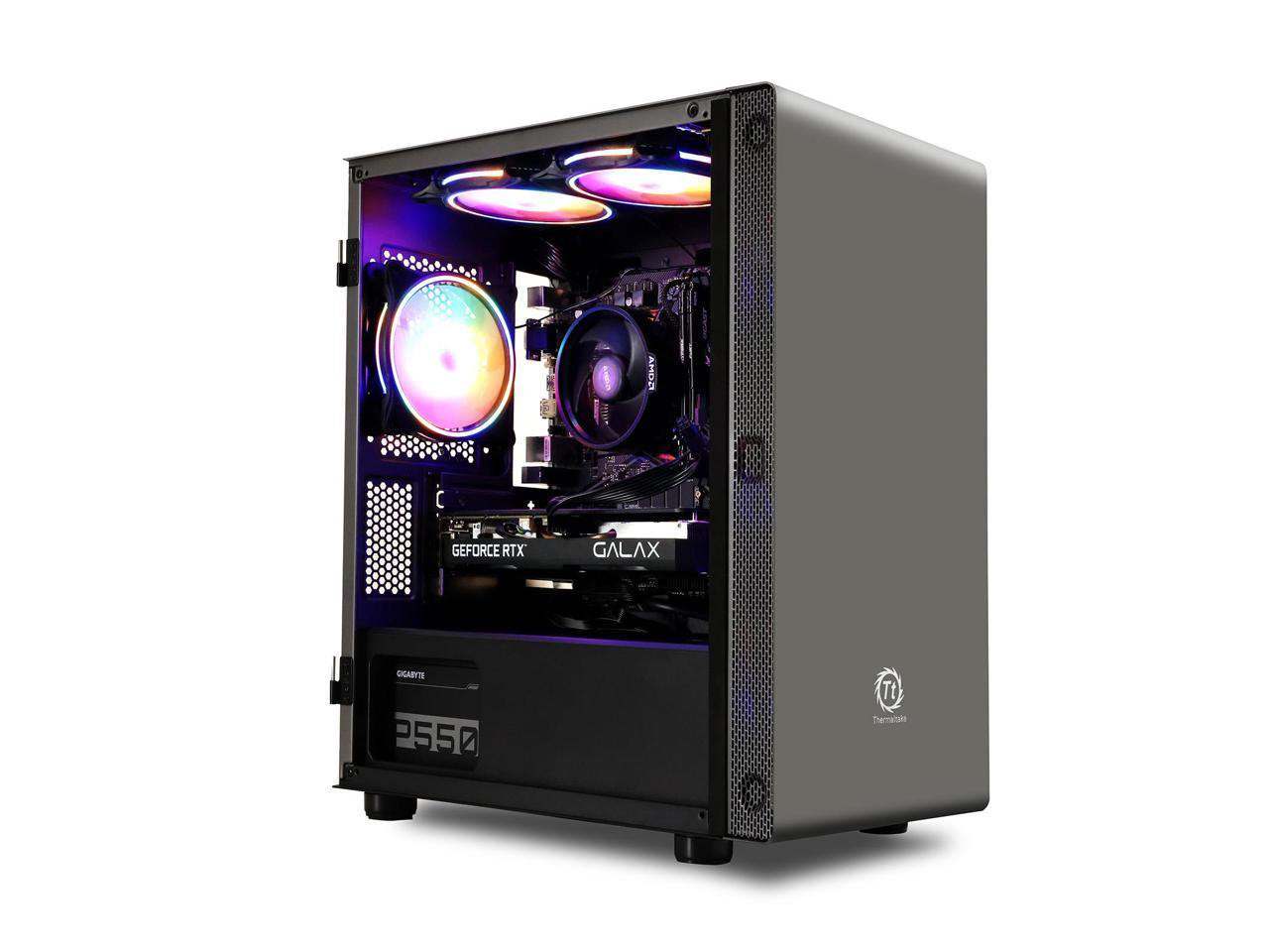 Gaming PC Desktop Computer, AMD Ryzen 5 5600 3.7Ghz, RTX 2060S,16GB DDR4, NVME 500GB SSD, 6RGB Fans, Win 11 Ready, Gamer Desktop Computer