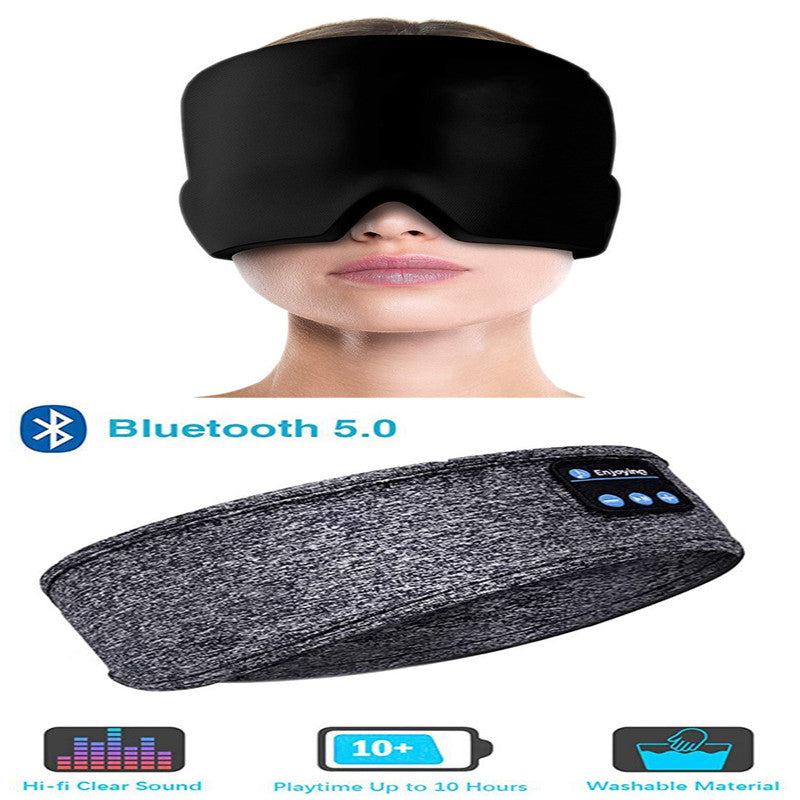 Wireless Bluetooth Sleeping Headphones Headband Thin Soft Elastic Comfortable Music Ear Phones Eye Mask for Side Sleeper Sports