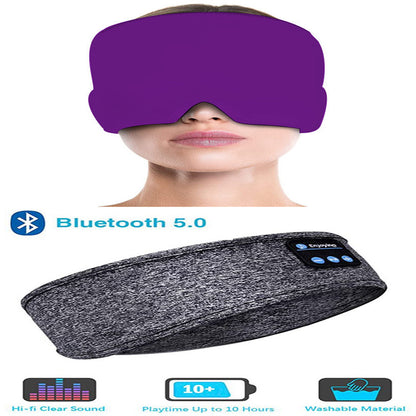 Wireless Bluetooth Sleeping Headphones Headband Thin Soft Elastic Comfortable Music Ear Phones Eye Mask for Side Sleeper Sports