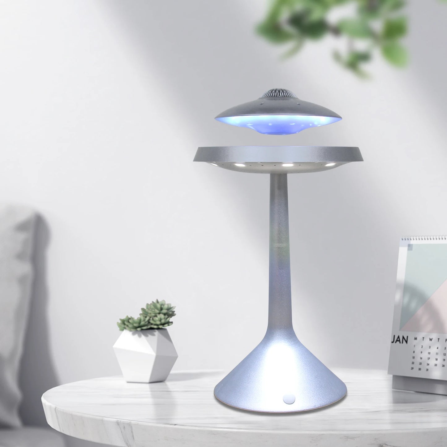 UFO Magnetic Levitation Floating Light LED Table Lamp Wired Bluetooth Speaker