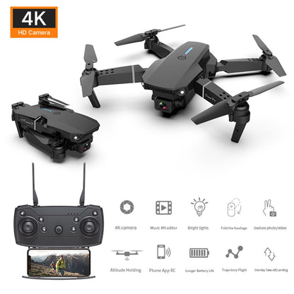 Drones with Camera for Adults Foldable RC Quadcopter E88 Drone with 1080P HD Camera Mini Drone for Kids Gifts, Wifi FPV Live Video, Altitude Hold, One Key Take Off/Landing, 3D Flip