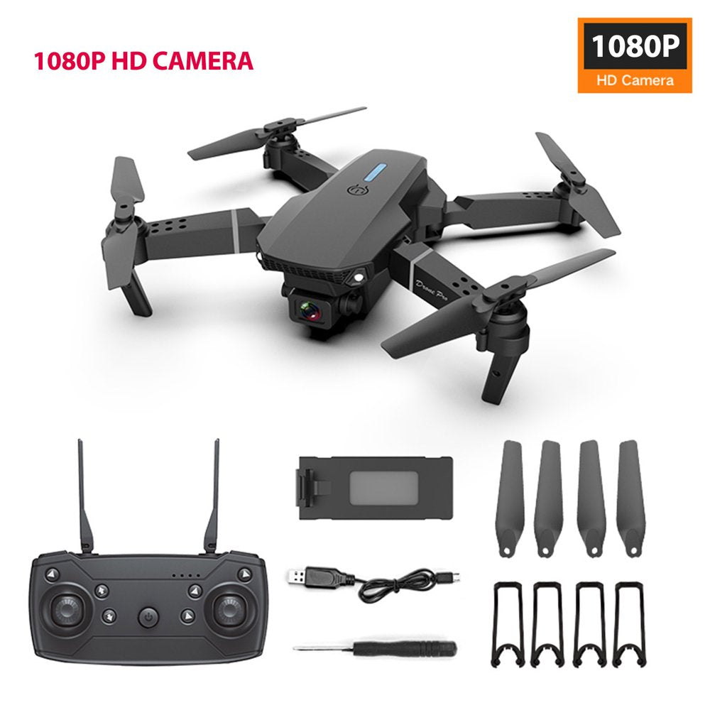 Drones with Camera for Adults Foldable RC Quadcopter E88 Drone with 1080P HD Camera Mini Drone for Kids Gifts, Wifi FPV Live Video, Altitude Hold, One Key Take Off/Landing, 3D Flip