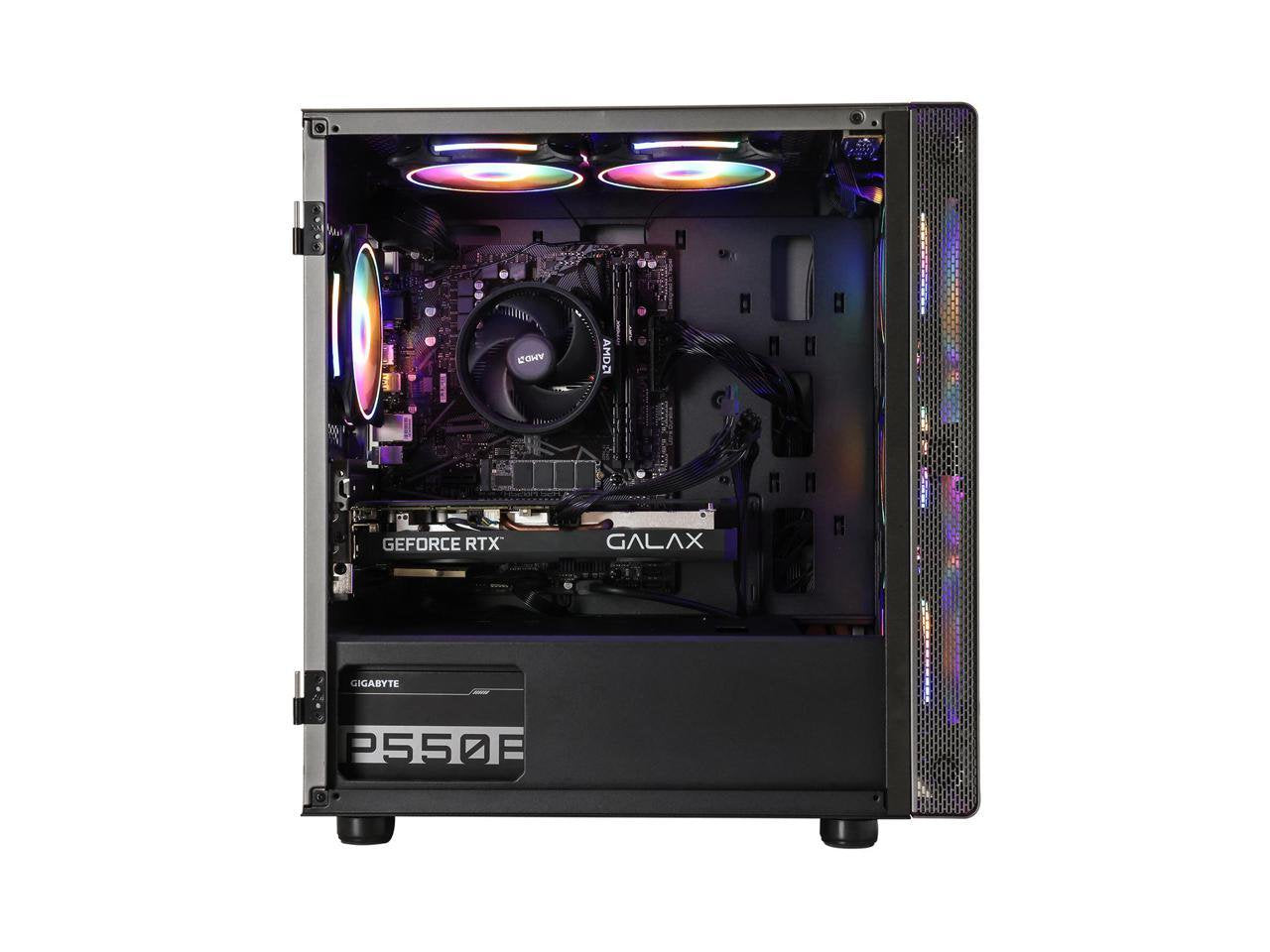 Gaming PC Desktop Computer, AMD Ryzen 5 5600 3.7Ghz, RTX 2060S,16GB DDR4, NVME 500GB SSD, 6RGB Fans, Win 11 Ready, Gamer Desktop Computer